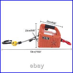 1100lbs 1500W Heavy Duty Electric Cable Hoist Crane Lifting Garage Winch 3 in 1