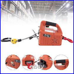 110V Portable Electric Hoist Winch Engine Crane Lifting wired Remote 1100lbs