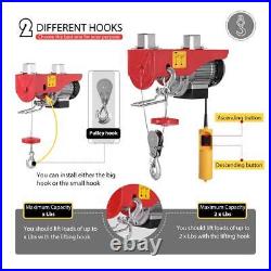 1320lb Crane Lift Garage Electric Hoist Ceiling Pulley Winch and Steel Wire Rope