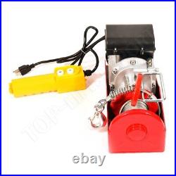 1X Electric Hoist Winch Lifting Engine Crane Steel Cable withhook 1320LBS