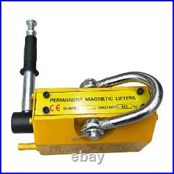 1 PC 400KG Steel Magnetic Lifter Heavy Duty Crane Hoist Lifting Magnet Yellow