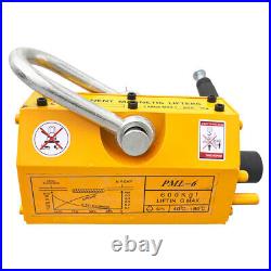 1 PC 600KG Steel Magnetic Lifter Heavy Duty Crane Hoist Lifting Magnet Yellow