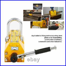 1 PC 600KG Steel Magnetic Lifter Heavy Duty Crane Hoist Lifting Magnet Yellow