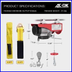 AC-DK 110V Electric Hoist 440 lb Crane Lift Ceiling Pulley Winch Steel Wire Rope