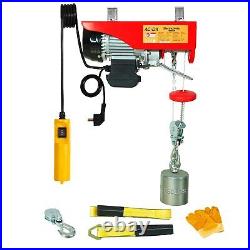 AC-DK 110V Electric Winch 880 lb Crane Lift Garage with Steel Wire Rope