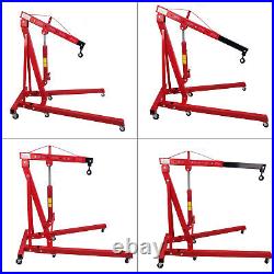 Crane Lift 4000 lb Capacity Red Engine Motor Hoist Cherry Garage Lifting Picker