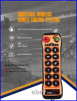 Industrial Radio Hoist Crane Lift Wireless Remote Controller Double Speed 12Keys
