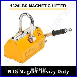 Permanent Magnetic Lifter Heavy Duty Steel Lifting Hoist Crane Tool 1320LB 600KG
