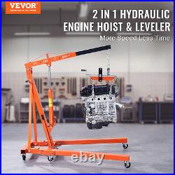 VEVOR Engine Hoist Leveler 4400 lb/2 ton Cherry Picker Shop Crane Load Lift Tool