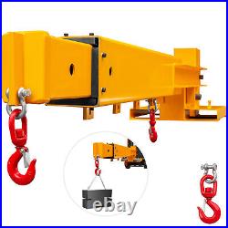 VEVOR Forklift Mobile Crane 6000lbs/3T Forklift Attachment Jib Boom with 2 Hooks