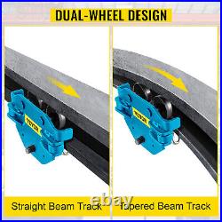 VEVOR Push Beam Trolley I-Beam Trolley 6600LBS Hoist Winch Crane Lift Adjustable